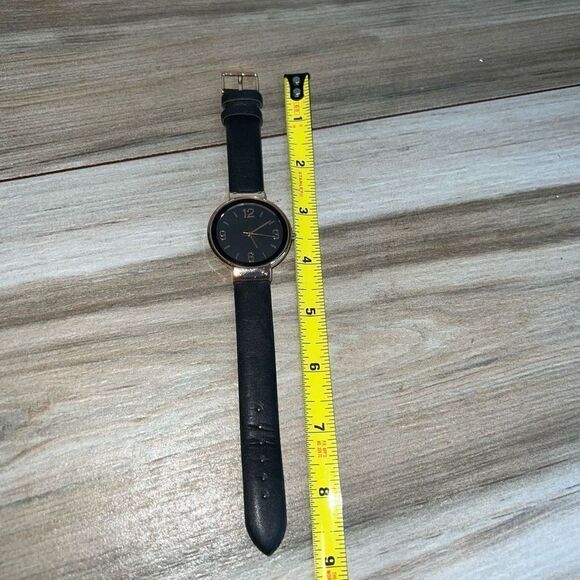 Rose Gold Wristwatch Women’s Black Band  Japan Movement Tested Added New Battery - Picture 3 of 8